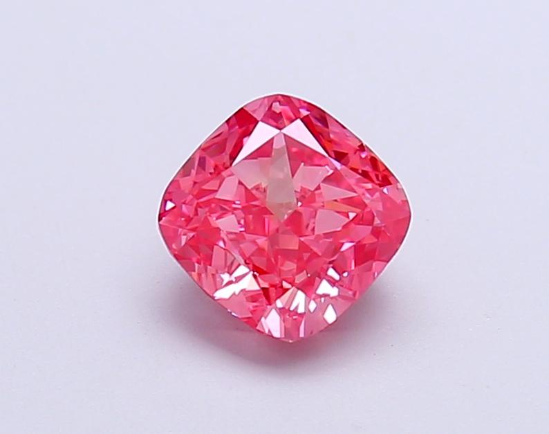 1.14 Ct. Fancy Vivid Pink Cushion Lab Grown Diamond