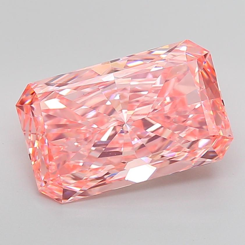 7.04 Ct. Fancy Vivid Pink Radiant Lab Grown Diamond