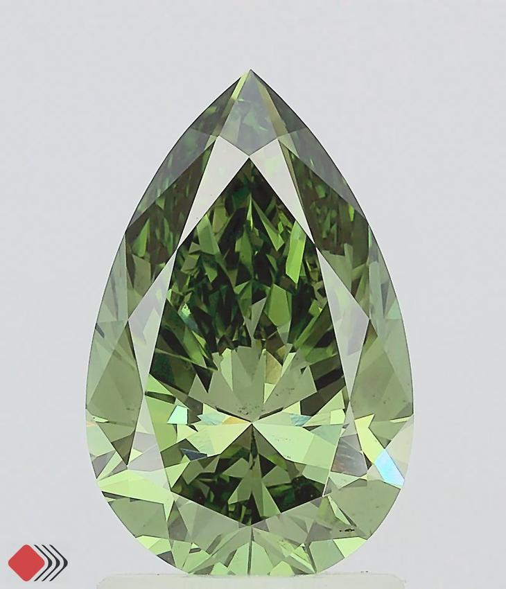 1.94 Ct. Fancy Vivid Green Pear Lab Grown Diamond