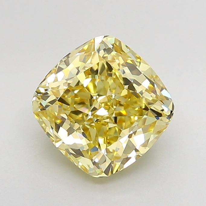 3.04 Ct. Fancy Light None Yellow Cushion Lab Grown Diamond