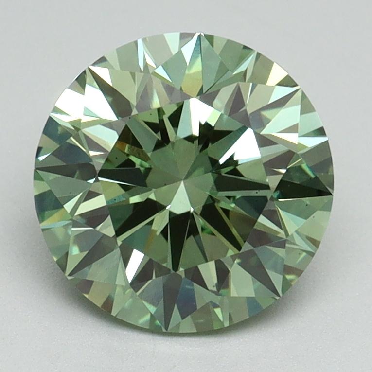 2.16 Ct. Fancy Vivid Green Round Lab Grown Diamond