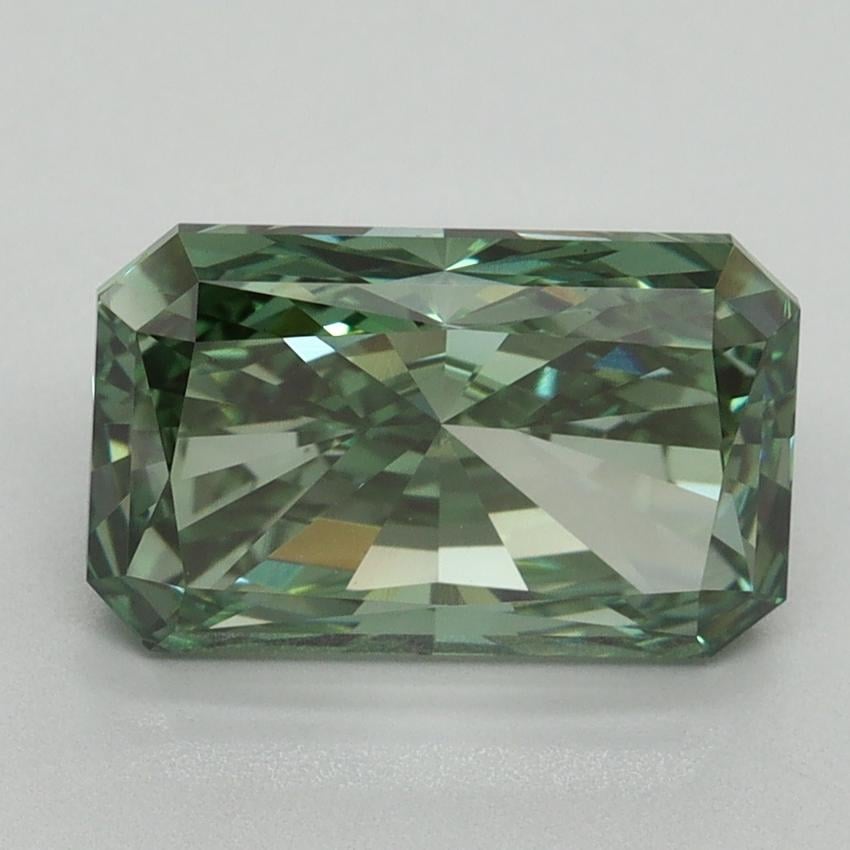 3.13 Ct. Fancy Vivid Pacific Green Radiant Lab Grown Diamond