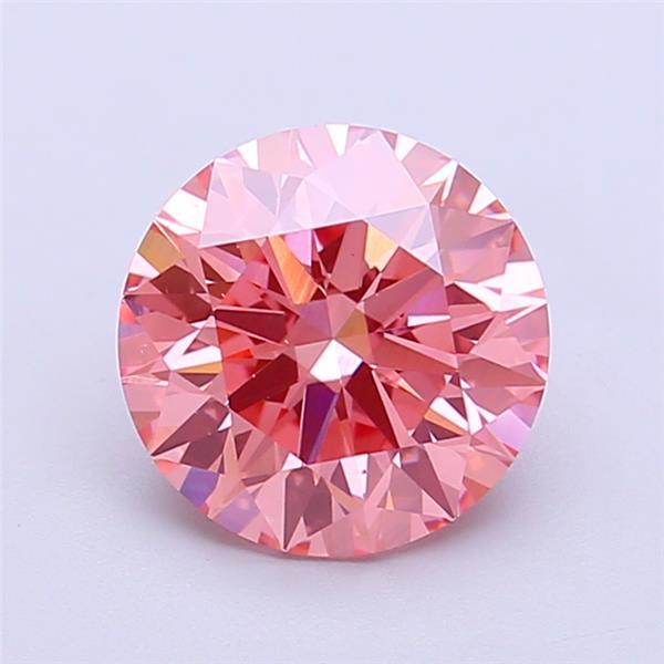 2.06 Ct. Fancy Vivid Pink Round Lab Grown Diamond