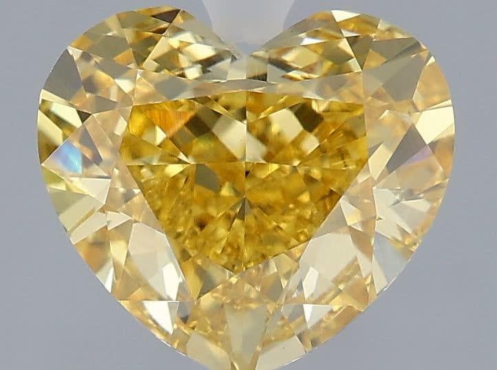 3.05 Ct. Fancy Vivid Yellow Heart Lab Grown Diamond
