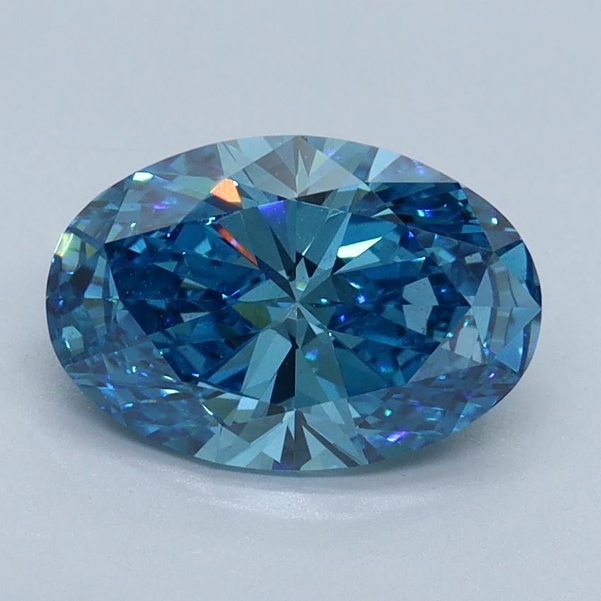 1.68 Ct. Fancy Vivid Blue Oval Lab Grown Diamond