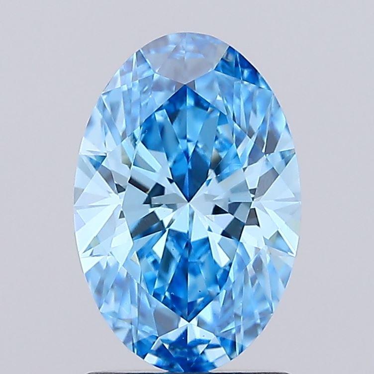 1.58 Ct. Fancy Vivid Blue Oval Lab Grown Diamond