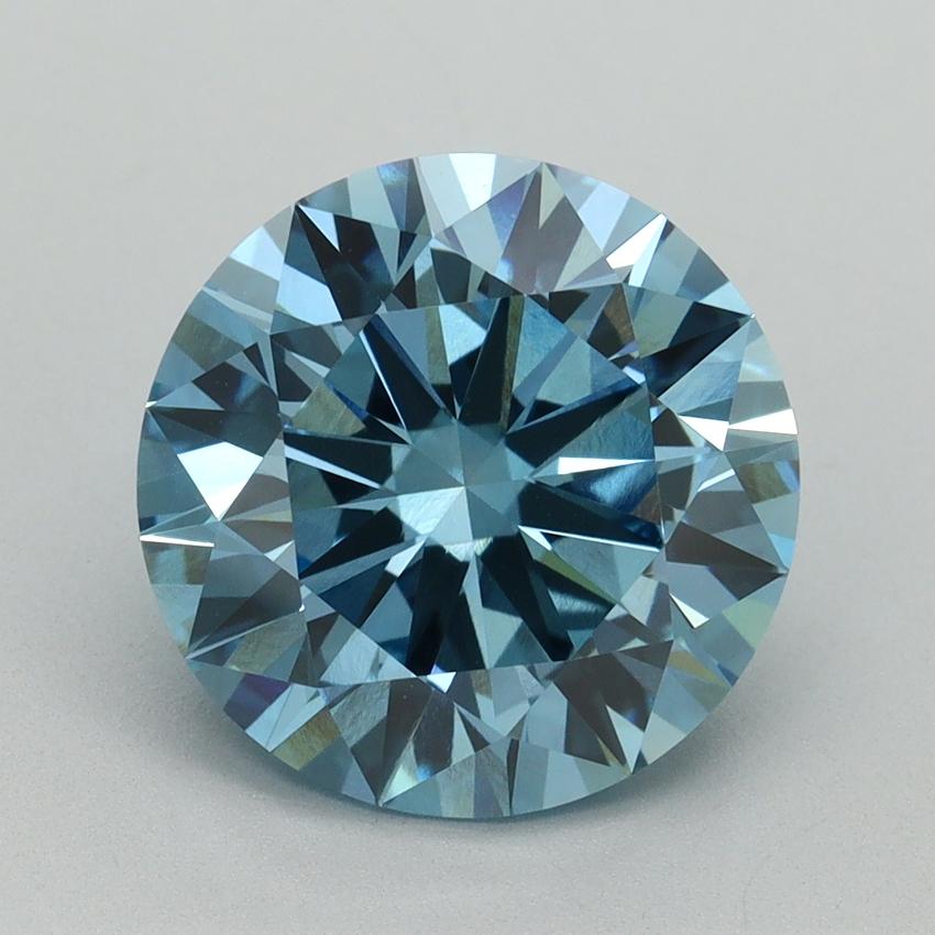 4.22 Ct. Fancy Vivid Blue Round Lab Grown Diamond