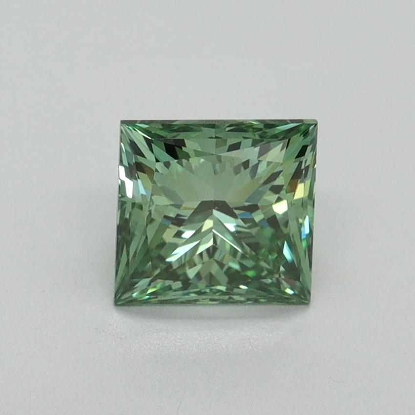 1.20 Ct. Fancy Vivid Green Princess Lab Grown Diamond