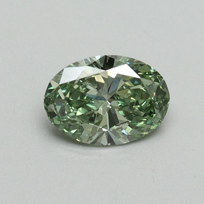 0.37 Ct. Fancy Vivid Green Oval Lab Grown Diamond