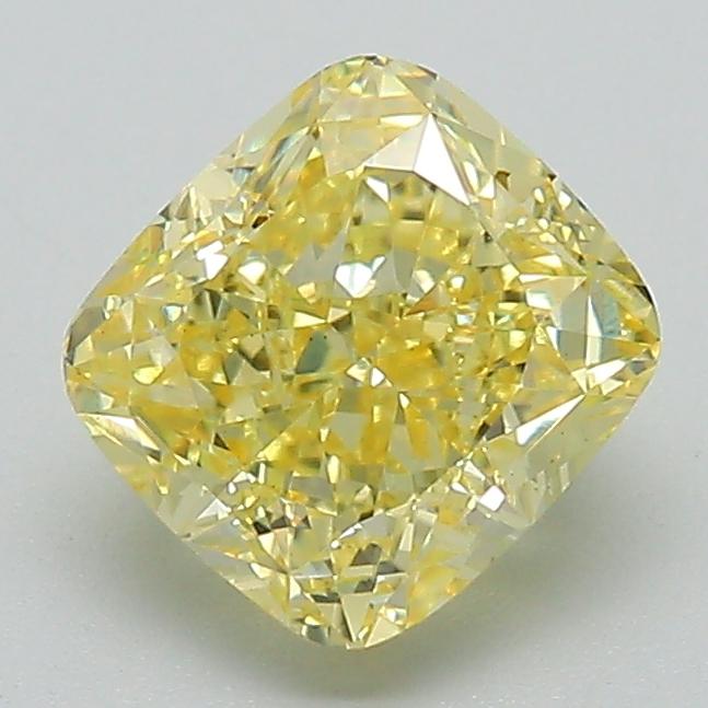 1.71 Ct. Fancy Intense Yellow Cushion Lab Grown Diamond