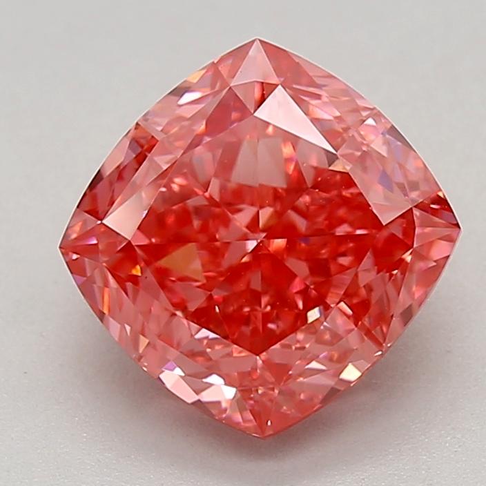 3.02 Ct. Fancy Vivid Pink Cushion Lab Grown Diamond