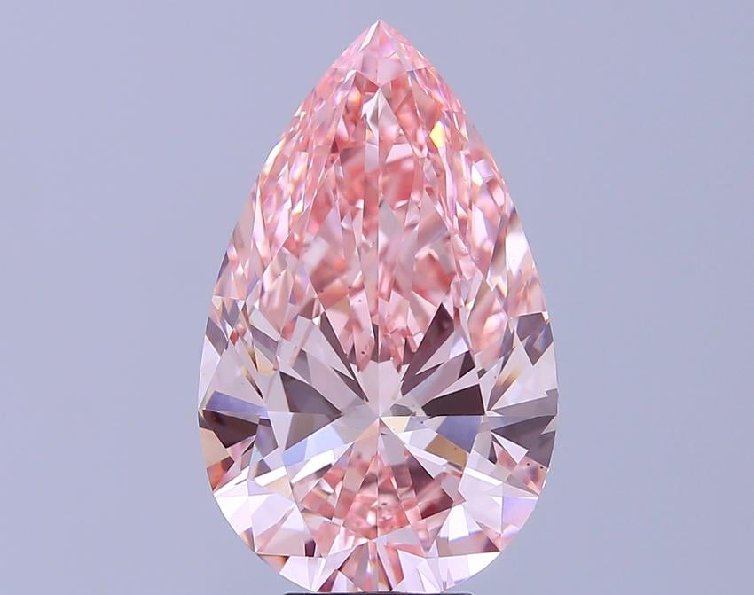 8.02 Ct. Fancy Intense Pink Pear Lab Grown Diamond