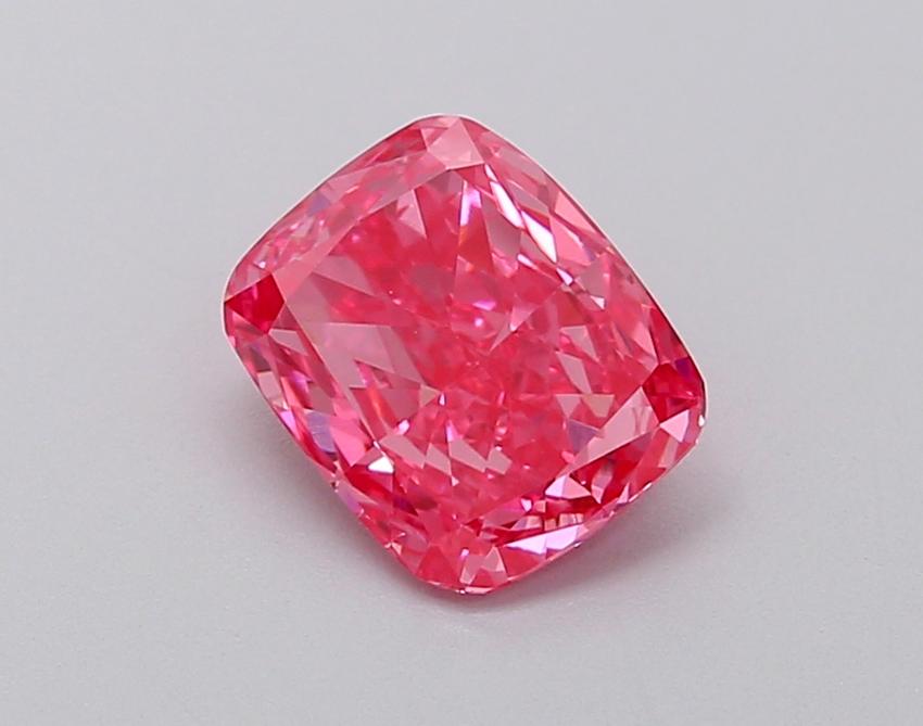 0.99 Ct. Fancy Vivid Pink Cushion Lab Grown Diamond