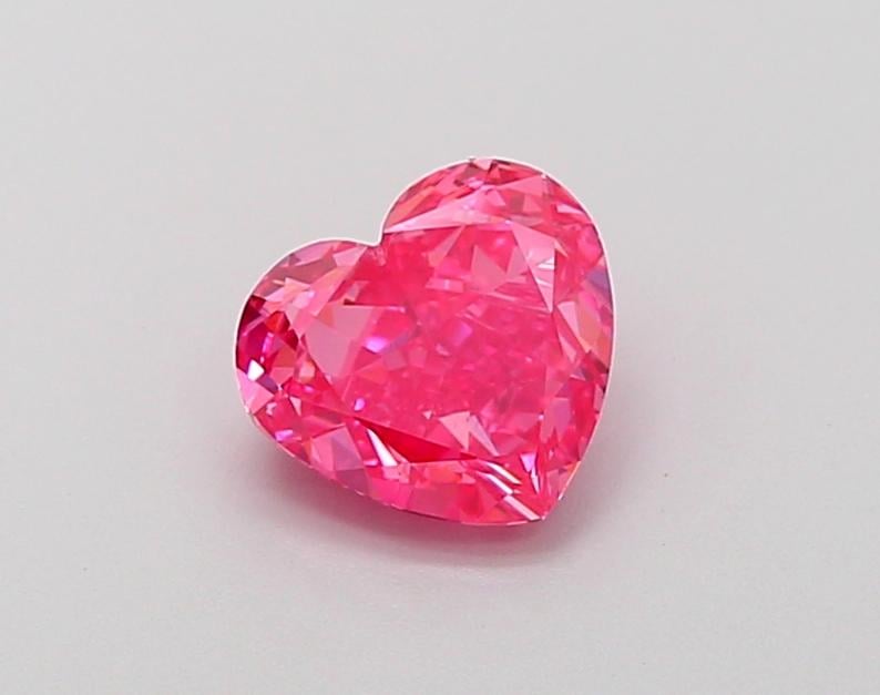 1.10 Ct. Fancy Vivid Pink Heart Lab Grown Diamond