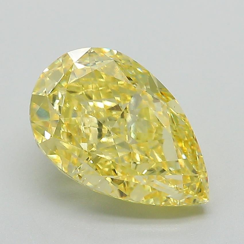 3.78 Ct. Fancy Vivid Yellow Pear Lab Grown Diamond