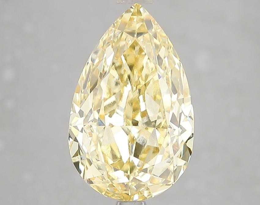 5.11 Ct. Fancy Vivid Yellow Pear Lab Grown Diamond
