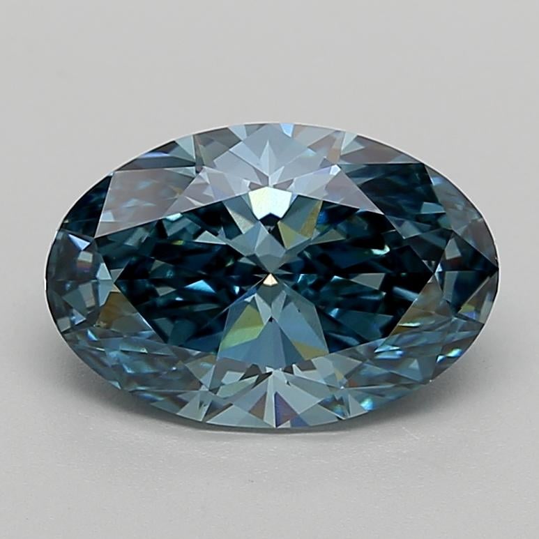 3.19 Ct. Fancy Vivid  Blue Oval Lab Grown Diamond