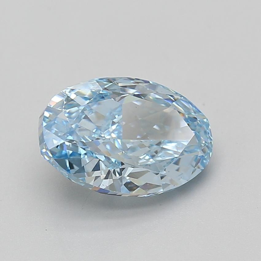 3.10 Ct. Fancy Vivid Blue Oval Lab Grown Diamond