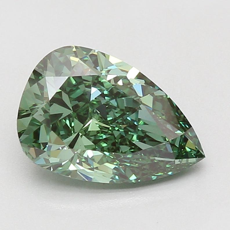 3.08 Ct. Fancy Vivid Green Pear Lab Grown Diamond