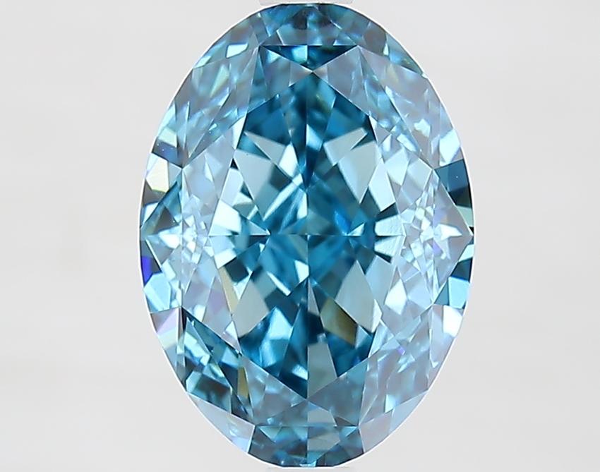 2.80 Ct. Fancy Vivid Blue Oval Lab Grown Diamond