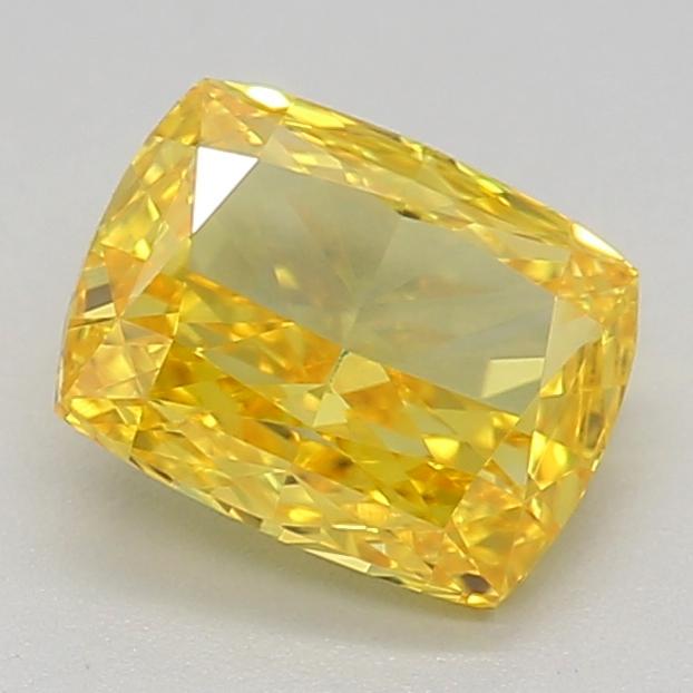 0.74 Ct. Fancy Vivid  Yellow Cushion Lab Grown Diamond