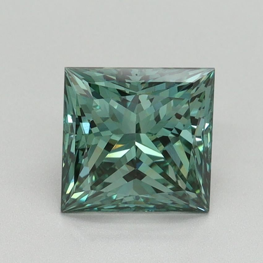 1.77 Ct. Fancy Vivid Pacific Green Princess Lab Grown Diamond
