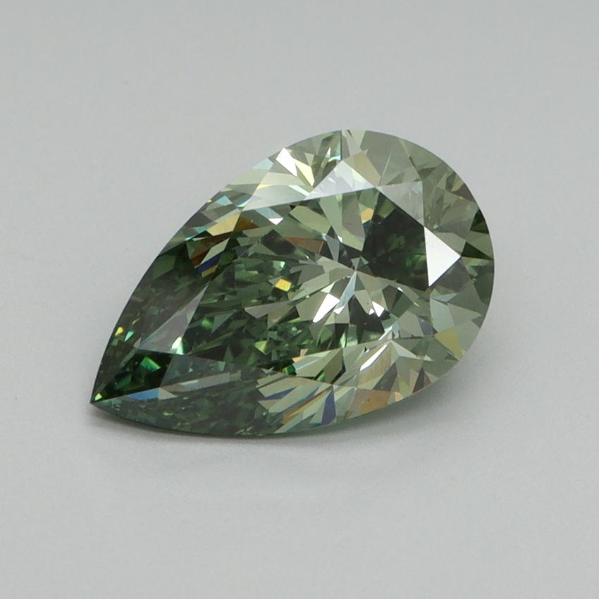 2.10 Ct. Fancy Vivid Green Pear Lab Grown Diamond