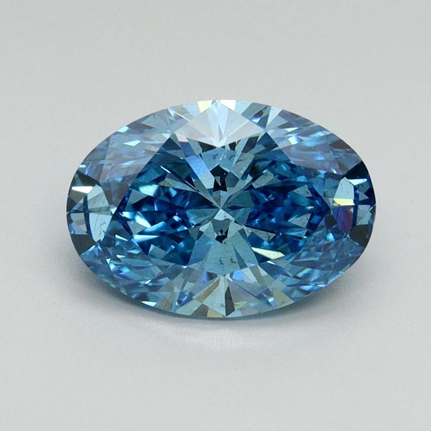 2.01 Ct. Fancy Vivid Blue Oval Lab Grown Diamond