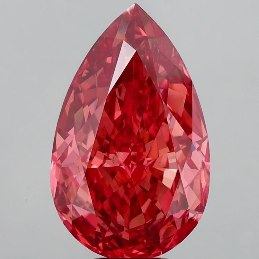 10.14 Ct. Fancy Vivid  Red Pear Lab Grown Diamond
