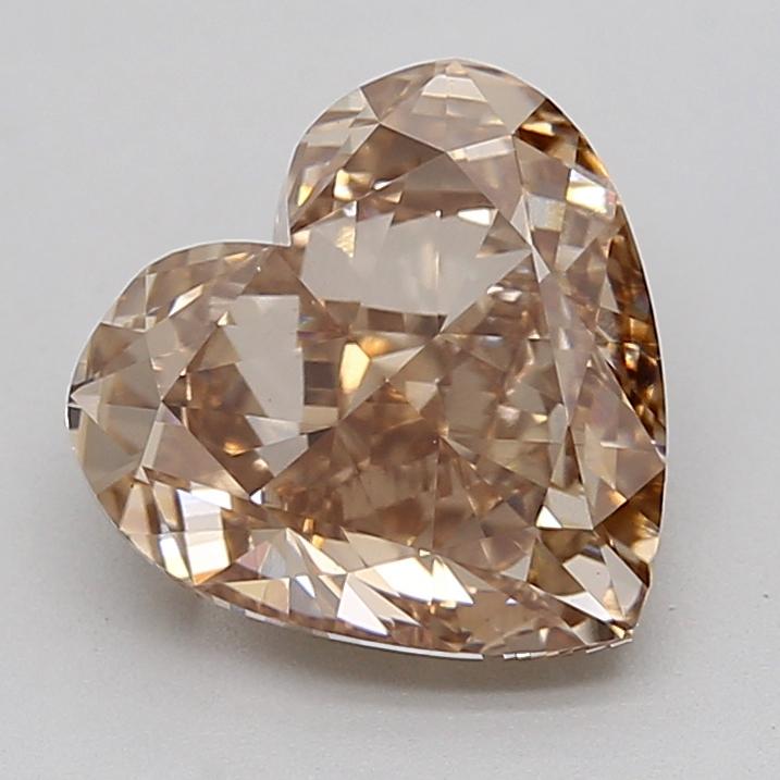 3.15 Ct. Fancy Light  Brown Heart Lab Grown Diamond