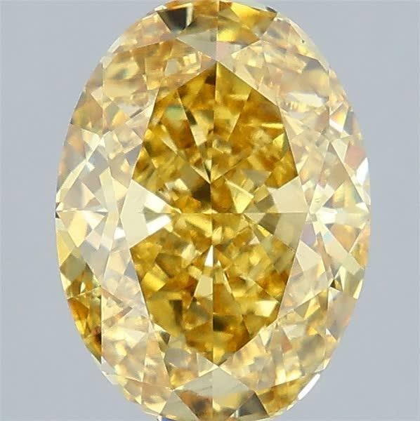 3.56 Ct. Fancy Intense Yellow Oval Lab Grown Diamond