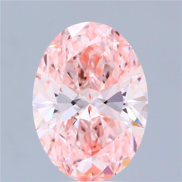 3.08 Ct. Fancy Vivid Pink Oval Lab Grown Diamond