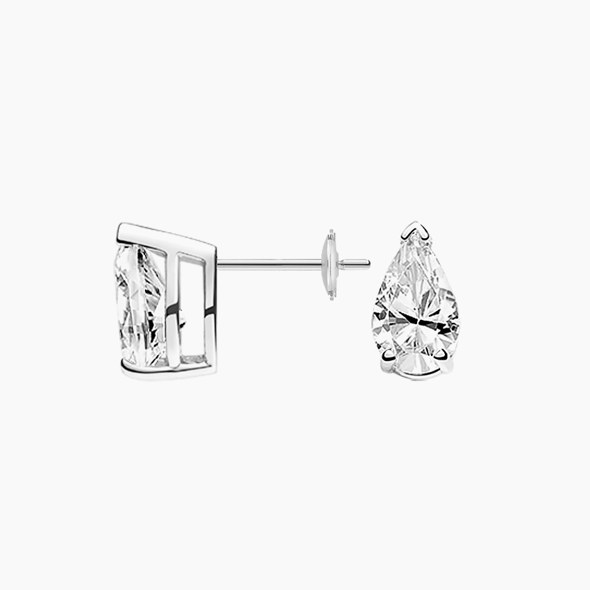 thumbnail image 2 of White Gold Finish Lab-Created Diamond Stud Earrings – 925 Sterling Silver – Gift Boxed 2 of 5