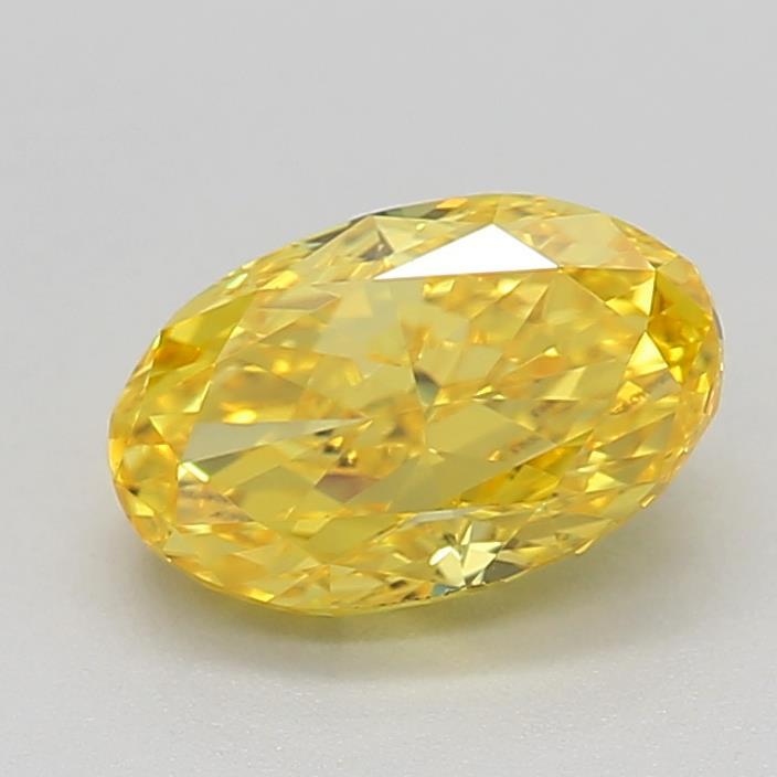 0.70 Ct. Fancy Vivid Yellow Oval Lab Grown Diamond