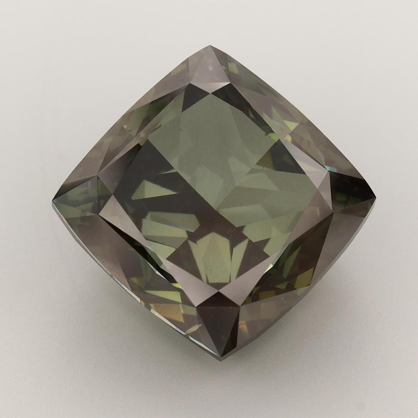 18.03 Ct. Fancy Intense Green Cushion Lab Grown Diamond