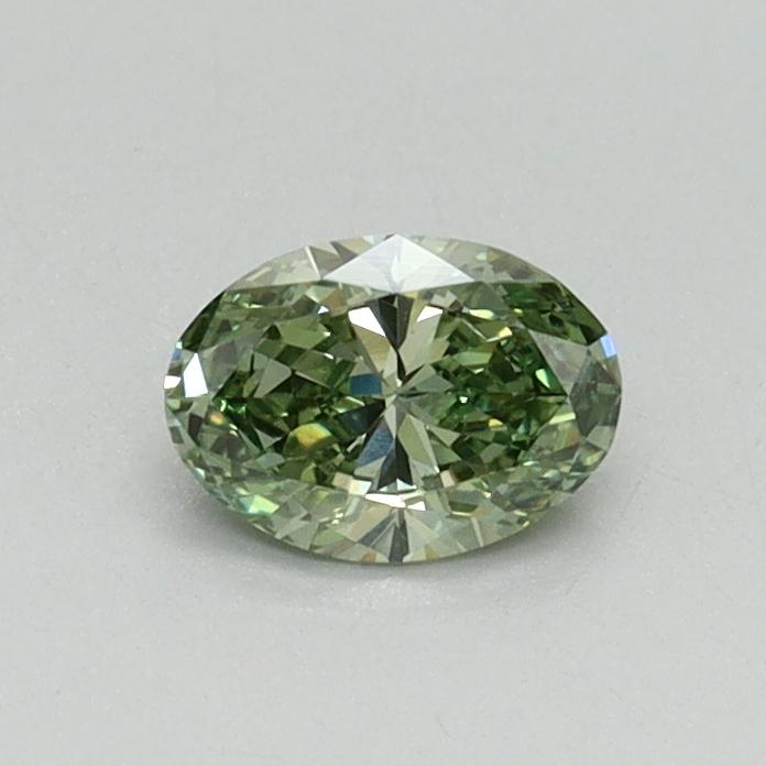 0.35 Ct. Fancy Vivid Green Oval Lab Grown Diamond