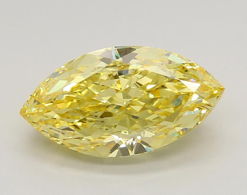 3.22 Ct. Fancy Vivid Yellow Marquise Lab Grown Diamond