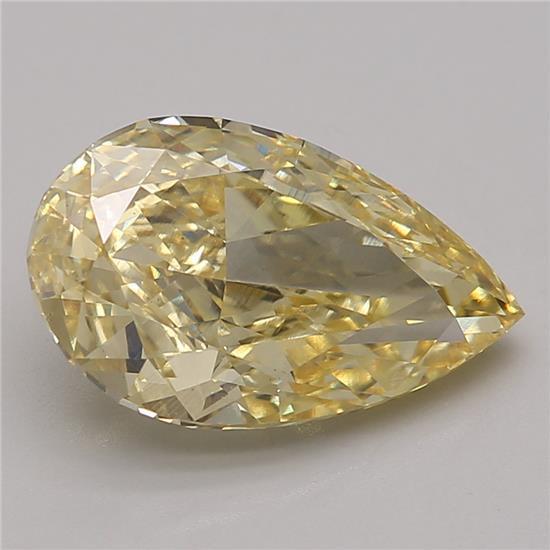 4.26 Ct. Fancy Vivid Yellow Pear Lab Grown Diamond