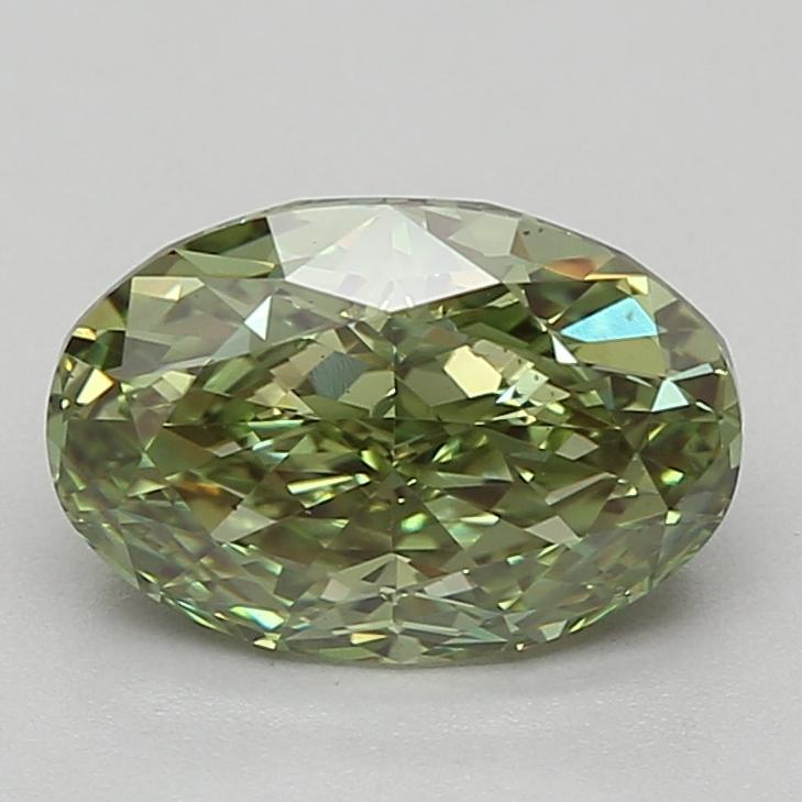 3.02 Ct. Fancy Vivid Green Oval Lab Grown Diamond