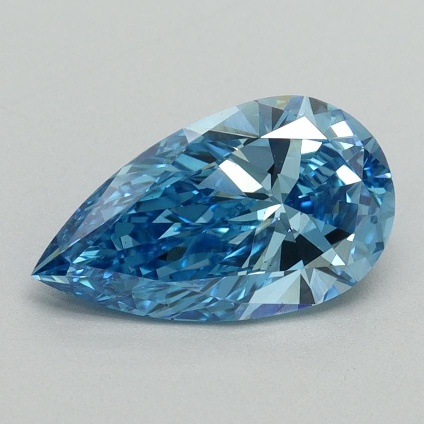 1.52 Ct. Fancy Vivid Blue Pear Lab Grown Diamond