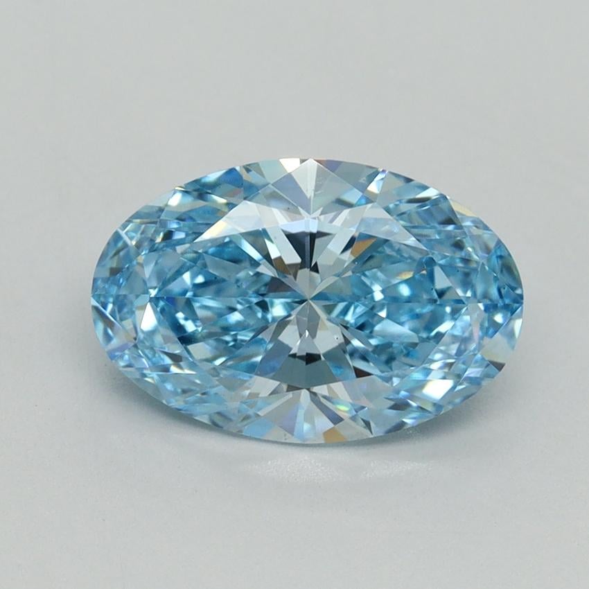 2.11 Ct. Fancy Vivid Blue Oval Lab Grown Diamond