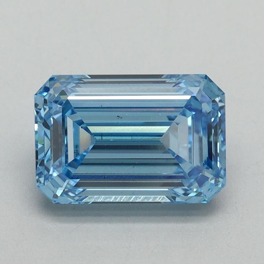 1.71 Ct. Fancy Vivid Blue Emerald Lab Grown Diamond