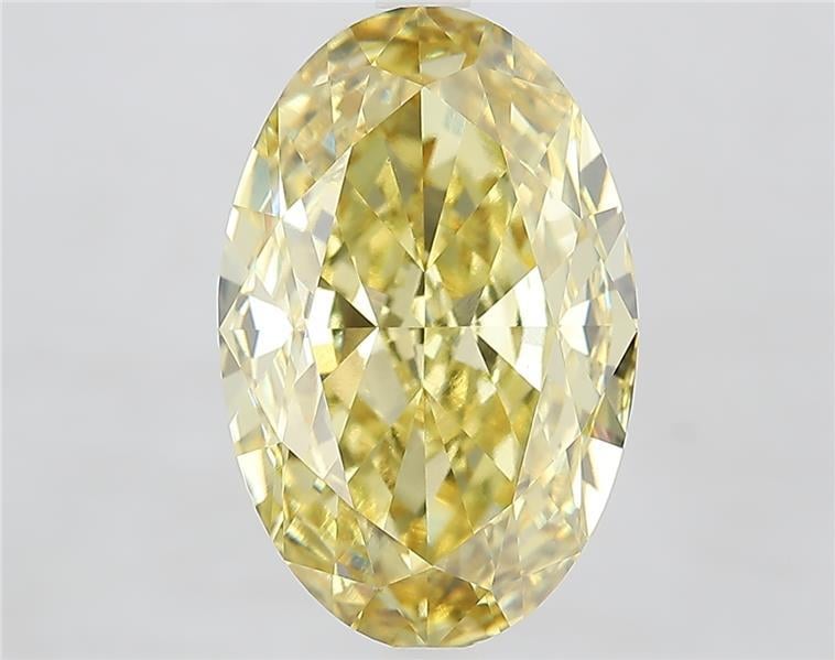 7.56 Ct. Fancy Intense  Yellow Oval Lab Grown Diamond