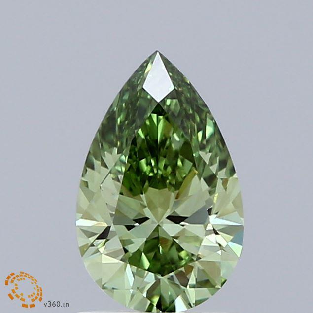 1.01 Ct. Fancy Vivid Green Pear Lab Grown Diamond