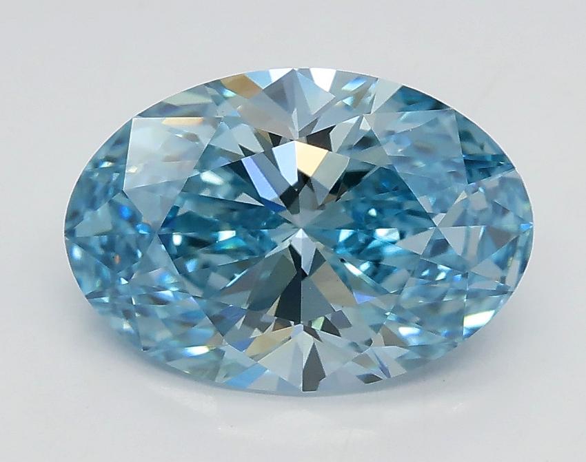 2.02 Ct. Fancy Vivid Blue Oval Lab Grown Diamond