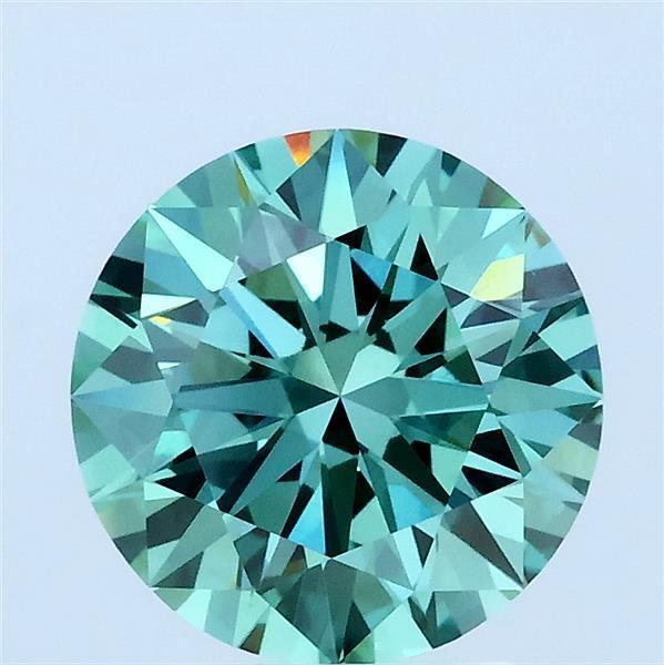 2.07 Ct. Fancy Vivid Green Round Lab Grown Diamond