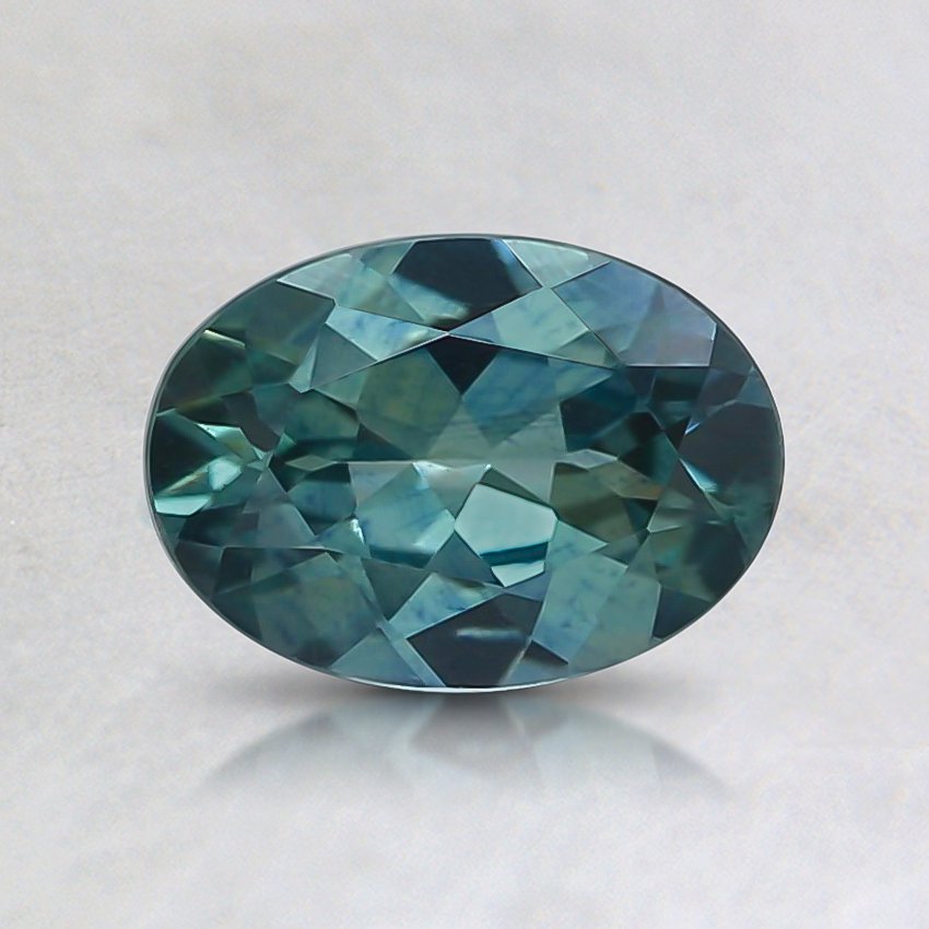 7.1x5.1mm Teal Oval Sapphire