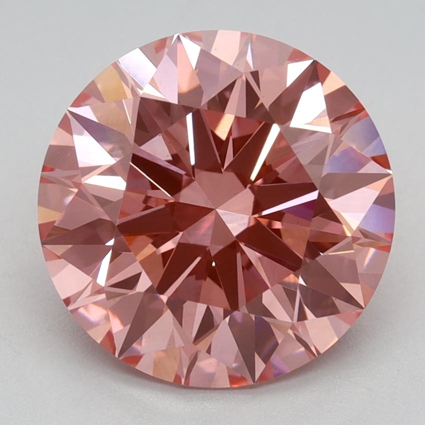 3.17 Ct. Fancy Vivid Pink Round Lab Grown Diamond