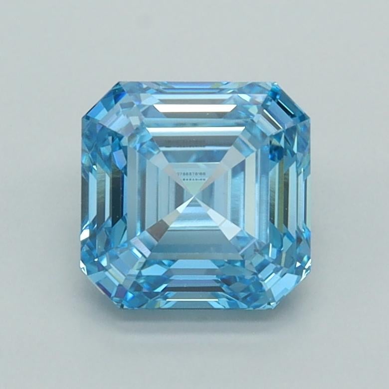 1.50 Ct. Fancy Vivid  Blue Asscher Lab Grown Diamond