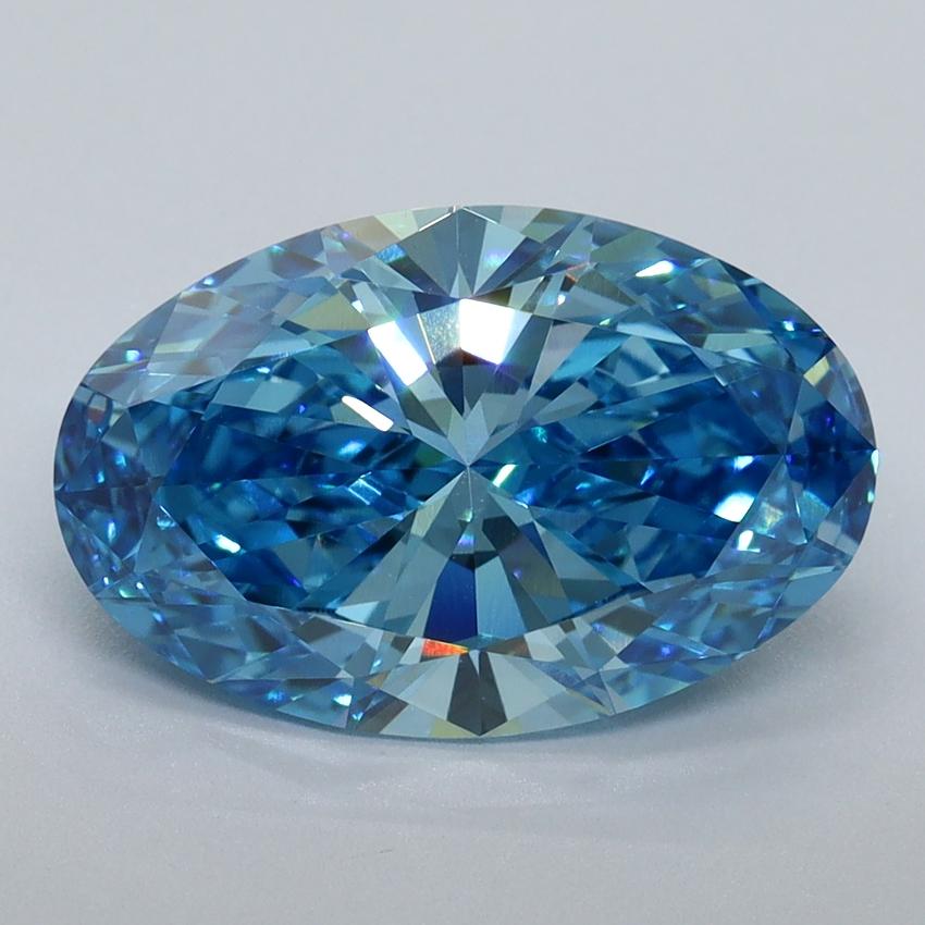 3.57 Ct. Fancy Vivid Blue Oval Lab Grown Diamond